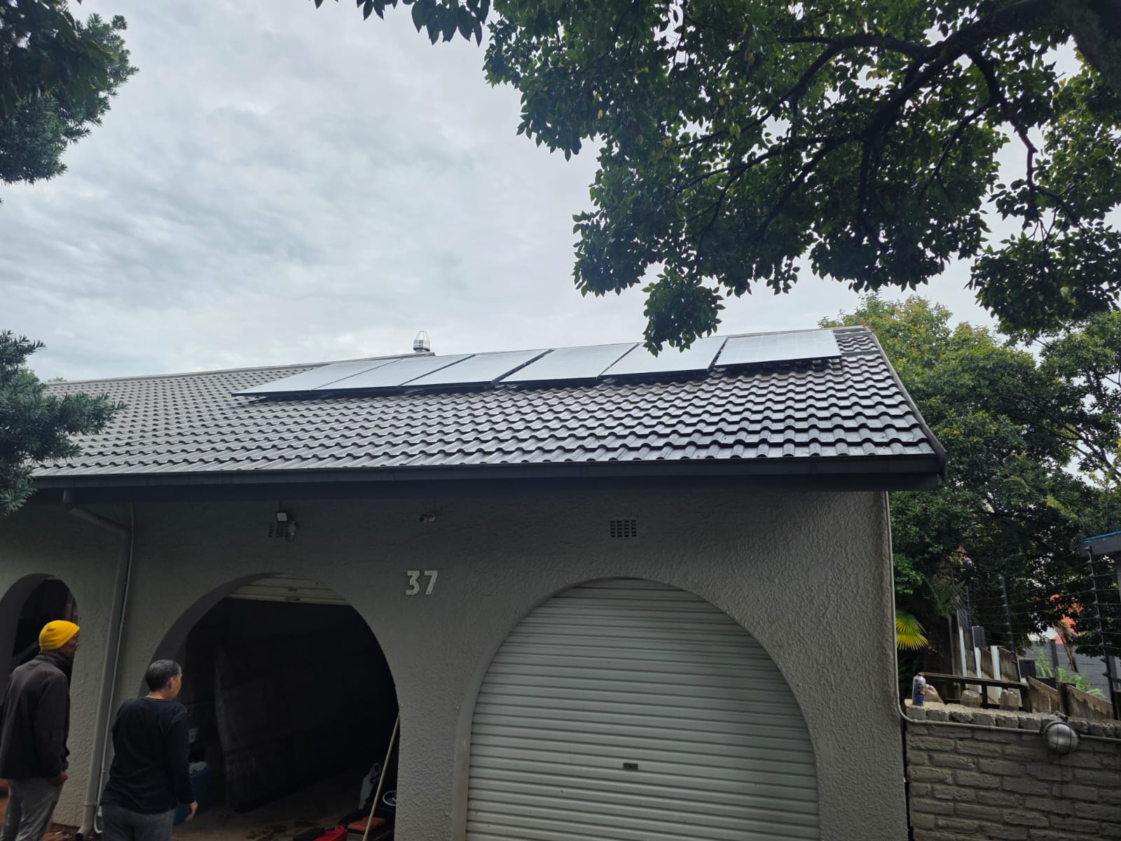 Completed rooftop solar installation on a home