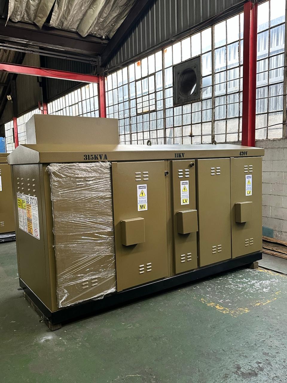 Transformer and switchgear installation on an industrial site