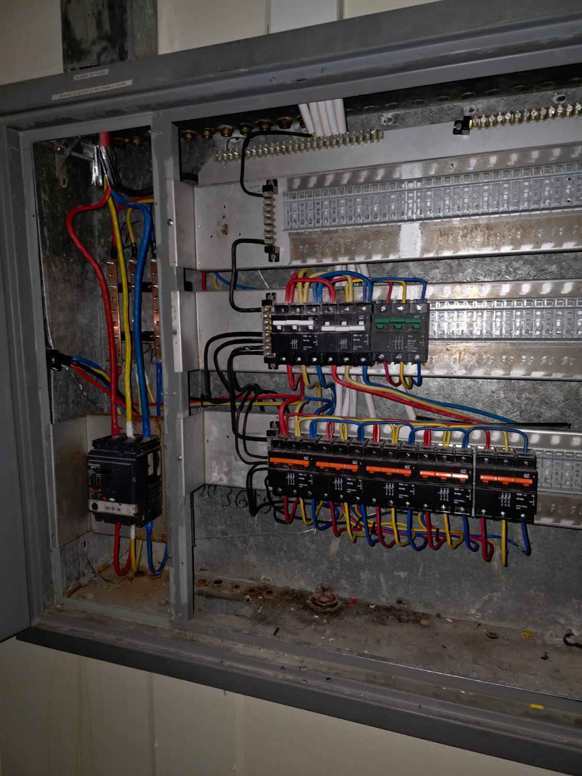 Commercial distribution board being wired